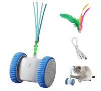 DONGKER Jouet Interactif pour Chat,Souris Automatique Rechargeable par USB avec Lumières LED et Plumes,pour Chats D'intérieur
