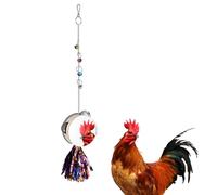 DONGKER Jouet Miroir pour Poules,Jouet Miroir a Suspendre avec Crochet et Cloche pour Poules,Poulets,Perruches,Oiseaux,Perroquets,Perruches