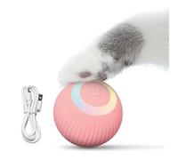 DONGKER Jouets de Balle Chat Interactifs,Balle Intelligente pour Chat,Rotation Automatique a 360 Degrés et Chargement USB pour Chaton,Chats(Amélioration de la Batterie 150mh) (Rose)