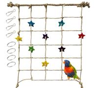 DONGKER Jouets d'escalade en Corde pour Oiseaux,Pont en Corde de Chanvre pour Rats avec 4 Crochets et 4 Anneaux pour Rats,Hamsters,Oiseaux,Furets