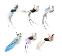 DONGKER Jouets en Plumes de Chat,6 Pièces,Recharges de Jouets en Plumes Naturelles pour Chat et Oiseau avec Cloches pour l'exercice de Chasse au Chat
