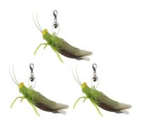 DONGKER Jouets en Plumes pour Chat,3 Jouet Jeu D’exerciseur Chat,Recharges de Sauterelles Simulées avec Clochettes pour Chaton,Jeu,Course,Rebond,Rester Actif