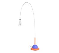 DONGKER Jouets Interactifs pour Chats,Jouet en Plumes de Baguette de Chat,Ventouse D'oiseau Naturel,Jouets en Plumes pour Chats D'intérieur