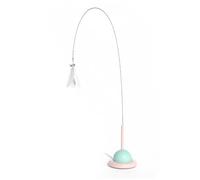 DONGKER Jouets Interactifs pour Chats,Jouet en Plumes de Baguette de Chat,Ventouse D'oiseau Naturel,Jouets en Plumes pour Chats D'intérieur