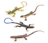 DONGKER Jouets Lézard pour Chats,Jouets de Reptiles Simulés en PVC pour Chatons et Chats Adultes de Plus de 6 Mois 4 Pièces