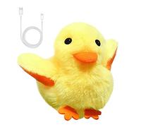 DONGKER Jouets pour Chat Canard Battant Rechargeable,Jouet Interactif en Peluche pour Chat,Canard en Peluche Réaliste avec Sac d'herbe a Chat Charge USB Lavable pour Chats D'intérieur