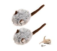 DONGKER Jouets pour Chat et Souris,2 Pièces Jouet Chat Interactifs en Peluche Interactive pour Chatons,Jouet en Papier a Cliquet Intégré pour Chats D'intérieur,Elimine L'ennui