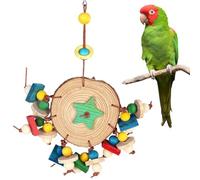 DONGKER Jouets pour Grands Perroquets,Cage en Bois a Mordre et a Déchiqueter pour Cacatoès de Petite et Moyenne Taille,Perruches,Calopsittes,Gris du Gabon,Perruches,Oiseaux