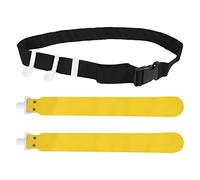 DONGKER Kit de football avec drapeaux et ceintures, ceinture de football en PVC, 2 drapeaux, boucle de dégagement pour équipement d'entraînement pour jeunes et adultes, jaune, 1