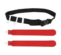 DONGKER Kit de football avec drapeaux et ceintures, ceinture de football en PVC, ceinture à 2 drapeaux pour équipement d'entraînement pour jeunes et adultes, rouge, 1