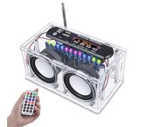 DONGKER Kit Enceinte Bluetooth DIY à Souder avec Radio FM - Haut-Parleur Électronique à Monter avec Éclairage LED Musical, Écran Numérique et Télécommande