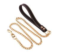 DONGKER Laisse pour Animaux de Compagnie,Laisse a Chaîne Dorée Rotative a 360° de 1,2 M pour Marche D'entraînement des Chiens de Taille Moyenne (Résiste a Une Tension de 132 LB)