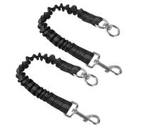 DONGKER Laisses Absorbant pour Chien, 2 Pièces, Extension Élastique avec Bande Réfléchissante, pour Harnais de Laisse ou Ceinture de Sécurité de Voiture, Taille 43 cm - 58 cm, Noir