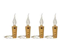 DONGKER Lampe LED pour Bouchon de Bouteille de Vin,4 Pièces Bouteille de Vin en Fil de Cuivre avec Liège,pour Mariage,Fête de Noël,Décoration de Bar,Pot Mason