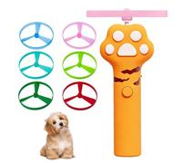 DONGKER Lanceur de Disque Volant Rechargeable USB pour Chat,avec Lumière LED et 6 Disques a Rotation Rapide,pour Chats et Chiens de Petite et Moyenne Taille,Utilisation Intérieure et Extérieure