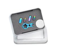 DONGKER Lot de 2 Bouchons de Valve Presta,Bouchons de Tige de Valve de Pneu TC4 en Alliage de Titane pour Vélo avec Clé à Noyau et Ecrou de Valve pour VTT,BMX,Vélo de Route,Moto