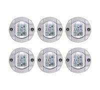 DONGKER Lot de 6 Feux Marins Ronds,Feux Navigation Bateau,DC 12 V 6 W LED Étanches pour Ponton,Bateau,Yacht