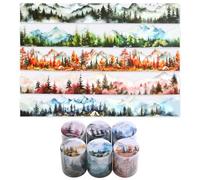 DONGKER Lot de 6 Rouleaux de Rubans Adhésifs PET,Autocollants Décoratifs Mountain pour Scrapbooking,Artisanat,Projets de Bricolage,Agendas,Fournitures Artistiques