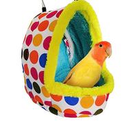 DONGKER Maison de Nid D'oiseau Chaud d'hiver,Lit de Tente de Hamac de Cochon d'Inde en Peluche de Nid D'hamac de Perroquet D'oiseau pour des Perruches D'ara de Perroquet de Hamster