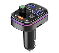 DONGKER Microphone D'appel Mains Libres Chargeur,Transmetteur FM Compatible Bluetooth USB de Voiture Prend Carte TF/SD et Disque USB QC 3.0 et PD 20 W pour Kit D'adaptateur Radio sans Fil de Voiture