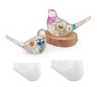 DONGKER Moules en Résine pour Oiseaux,2 Moules de Décoration en Silicone 3D Réalistes pour Résine,Ciment,Béton,Plâtre,Moulage Époxy,Décoration DIY,Cadeaux de Noël