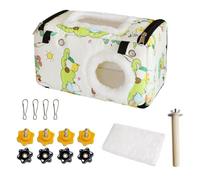 DONGKER Nid D'oiseau Chaud,Ouvertures a Glissière,Lit de Couchage Suspendu en Peluche pour Perruche avec Fenêtre Visuelle en PVC et Bâton Debout pour Perroquets,Calopsittes