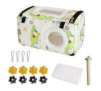 DONGKER Nid D'oiseau Chaud,Ouvertures a Glissière,Lit de Couchage Suspendu en Peluche pour Perruche avec Fenêtre Visuelle en PVC et Bâton Debout pour Perroquets,Calopsittes