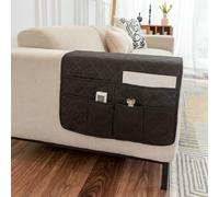 DONGKER Organiseur D'accoudoir de Canapé,Pochette Antidérapante avec 6 Poches pour Magazines,Collations,Livres,Stylos,Téléphone,Télécommandes de Télévision