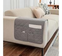 DONGKER Organiseur D'accoudoir de Canapé,Pochette Antidérapante avec 6 Poches pour Magazines,Collations,Livres,Stylos,Téléphone,Télécommandes de Télévision