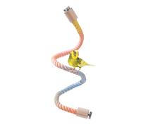 DONGKER Perchoir en Corde pour Oiseaux,Corde d'escalade Colorée et Pliable pour Perroquets,avec Boucle de Fixation a Double Extrémité,Fil d'acier Épais Intégré pour Oiseaux,Perroquets,Calopsittes