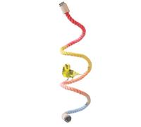 DONGKER Perchoir en Corde pour Oiseaux,Corde d'escalade Colorée et Pliable pour Perroquets,avec Boucle de Fixation a Double Extrémité,Fil d'acier Épais Intégré pour Oiseaux,Perroquets,Calopsittes