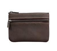 DONGKER Petit Porte-Monnaie en Cuir,Mini Porte Monnaie Cuir,Fait à la Main Vintage avec Porte-clés pour Homme et Femme