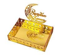 DONGKER Plateau de Service du Ramadan,Boîte a Collations en Forme D'étoile de Lune,Organisateur pour le Lieu du Ramadan,Collations,Bonbons,Biscuits,Fruits