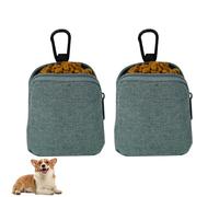 DONGKER Pochette a Friandises pour Chien,2 Pièces Sac de Promenade Étanche avec Compartiment Indépendant et Fermeture Éclair pour Promenades Quotidiennes,Camping,Voyage,Course À Pied,Randonnée