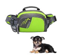 DONGKER Pochette a Friandises pour Chien,Ceinture Ajustable avec Bandoulière Amovible et 2 Porte-Bouteilles pour Les Promenades,Randonnées et Voyages