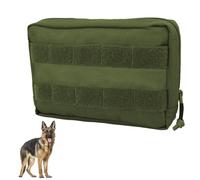 DONGKER Pochette Molle pour Harnais de Chien,Sacoche de Selle en Nylon Chien 1000D,Compartimentée pour Transporter Laisses,Colliers,Gamelles,Sacs a Crottes et Clés