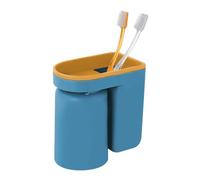 DONGKER Porte-Brosse à Dents, Support de Rangement de Brosse à Dents, Porte-Dentifrice Mural Adhésif avec Gobelet pour Brosse à Dents de Salle de Bain - Bleu, Orange, Vert, Jaune