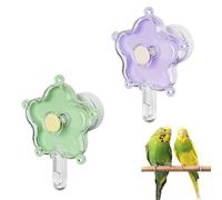DONGKER Roue d'alimentation Rotative pour Oiseaux,Lot de 2,3 Réglages,Facile a Monter,pour Perruches,Conures,Cacatoès et Inséparables
