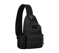 DONGKER Sac a Bandoulière Tactique,Sac a Dos de Pêche a Bandoulière EDC avec Sac de Rangement pour Bouteille et Port de Charge pour Camping,Randonnée,Trekking