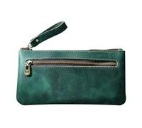 DONGKER Sac a Crayons de Rangement,Étui a Crayons en Cuir a Double Fermeture Éclair pour Les Étudiants Masculins (4,3 * 8,1 ")