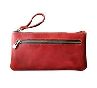 DONGKER Sac a Crayons de Rangement,Étui a Crayons en Cuir a Double Fermeture Éclair pour Les Étudiants Masculins (4,3 * 8,1 ")