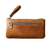 DONGKER Sac a Crayons de Rangement,Étui a Crayons en Cuir a Double Fermeture Éclair pour Les Étudiants Masculins (4,3 * 8,1 ")