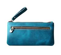 DONGKER Sac a Crayons de Rangement,Étui a Crayons en Cuir a Double Fermeture Éclair pour Les Étudiants Masculins (4,3 * 8,1 ")