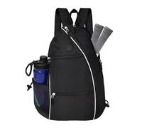 DONGKER Sac de Tennis,Sac Bandoulière Imperméable pour 2 Raquettes avec Porte-Bouteille et Poche a Balles,pour Les Sports de Plein Air et Les Voyages (Hommes et Femmes)