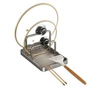 DONGKER Support de Couvercle de Casserole,Support de Rangement de Couvercle de Casserole a 2 Couches avec Bac D'égouttage pour Couvercles de Casserole,Spatules,Cuillères