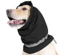 DONGKER Sweat à Capuche Apaisant pour Chien, Cache-Oreilles Imperméables, Bandes Réfléchissantes, Taille L, Noir