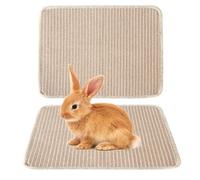 DONGKER Tapis a Gratter pour Lapin,2 Pièces en Sisal,Tapis a Gratter Multifonctionnel pour Lapin pour Mordre,Déchirer,Lécher,Dormir,Nidifier
