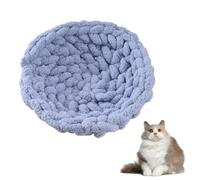 DONGKER Tapis de Couchage Tricoté pour Chat,Coussin Rond Chaud en Chenille a Mailles Épaisses,pour Chats de Petite et Moyenne Taille,pour Les Chatons D'intérieur