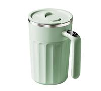 DONGKER Tasse a Café a Agitation Automatique,Tasse a Mélanger le Lait Magnétique en Acier Inoxydable avec Couvercle Coulissant et Affichage Intelligent pour Lait,Café,Thé,Chocolat Chaud