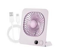 DONGKER Ventilateur de Voyage Portable,1200 MAh,USB,3 Vitesses Réglables,Silencieux,Pliable,Fixation Magnétique Murale,avec Affichage LED,pour Chambre,Bureau,Yoyages,Camping et les Croisières